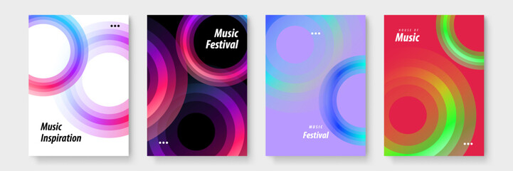 Poster - Abstract posters with colorful circles, perfect for modern wall art, print designs, website backgrounds, or digital presentations for a vibrant touch.
