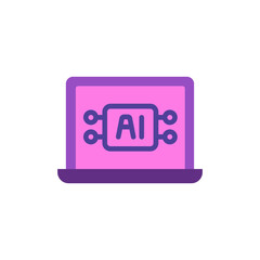 Poster - stylized representation of artificial intelligence processing on digital device