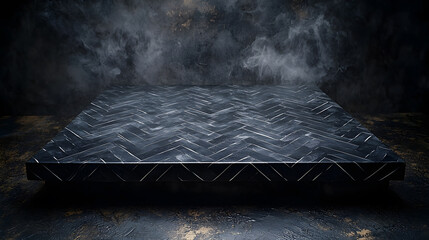 Wall Mural - a black and white image of a table with a black and white checkered pattern