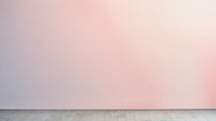 Poster - Minimalist interior features a pale pink wall and light wooden floor creating a serene atmosphere.