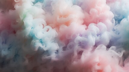 Poster - Pastel smoke swirls gently and smoothly, creating a calming and ethereal visual abstract flow.