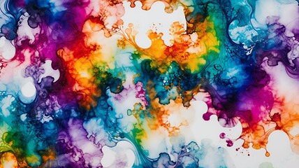 Poster - A vibrant and fluid abstract artwork featuring colorful swirls of red, blue, and yellow hues.