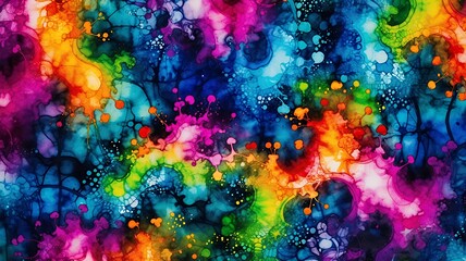 Poster - Abstract fluid art with vibrant colors creates a mesmerizing and dynamic visual experience.