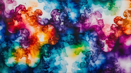 Poster - Vibrant abstract swirls with dynamic color gradients evoking a sense of fluidity and organic forms.