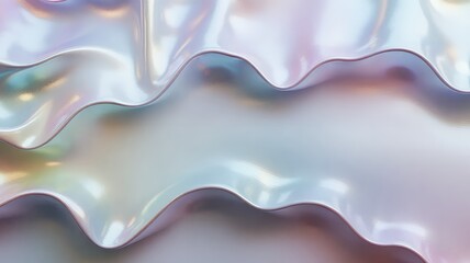 Poster - Abstract iridescent folds create a dreamy, flowing texture with smooth and gentle highlights.