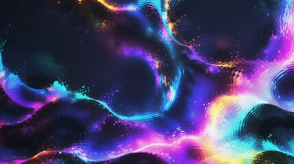 Poster - Abstract rendering shows dynamic waves of vibrant color and light, evoking a sense of energy.