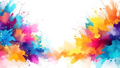 Poster - Vibrant splashes of color blend harmoniously, creating an abstract, artistic representation filled with energy and creativity
