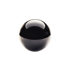 Aufkleber - Glossy black spherical object with high shine and smooth surface on a white background, minimalist modern design element or decorative item for art and creative projects