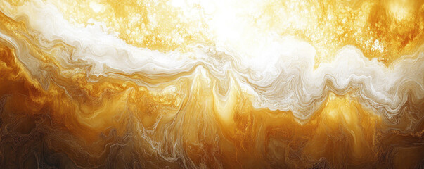 Poster - A painting of a yellow and white swirl with a white background. The painting has a dreamy, ethereal quality to it