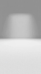 Poster - A white room with a light shining on it. The light is on the floor and the room is empty