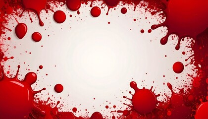 Poster - A vivid background featuring red paint splatters and droplets, creating a dynamic and engaging visual effect