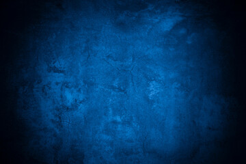 Aufkleber - Old wall pattern texture cement blue dark abstract  blue color design are light with black gradient background.