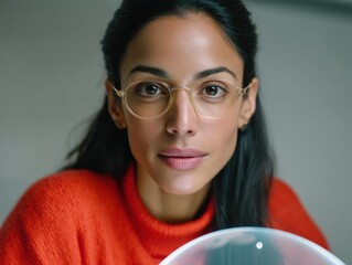 Poster - Empowered Professional Aesthetic Gen Z Millennial Diversity in Modern Workspace - Minimalist Tech-Forward Portrait of Confident Contemporary Female Leadership