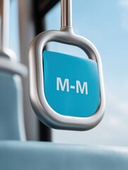 Poster - Inclusive Urban Transit Signage Minimalist Teal M-M Priority Seat Marker - Accessible Design for Modern Public Transportation Branding