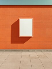Leinwandbilder - Minimalist Urban Typography Bold Terracotta Wall Mockup with Geometric Shadow Play - Contemporary Design Communication Strategy
