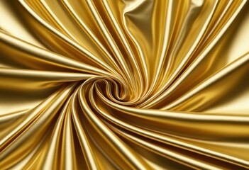 Wall Mural - Close-up of gold fabric with very large swirls