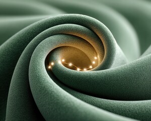 Aufkleber - Soft Sanctuary Immersive Deep Green Velvet Wellness Spiral - Cozycore Aesthetic for Mental Health and Mindful Digital Content Creation