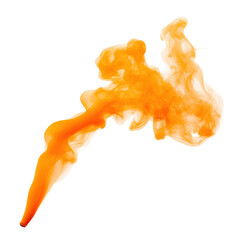 Aufkleber - Bright orange smoke plume swirling and twisting in the air with dynamic movement and elegant shape, isolated on a white background with high contrast and clarity