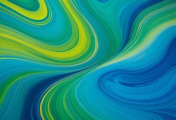 Wall Mural - Colour is close-up of coloured swirling background in blue and green