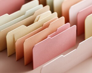Aufkleber - Soft Pastel Organization Minimalist File Folder System Showcasing Ergonomic Design for Modern Workspace Efficiency and Aesthetic Productivity