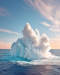 Fototapete - Climate Crisis Visualization Dramatic Polar Iceberg Collapse Reveals Urgent Global Warming Impact - Immersive Environmental Documentary Imagery