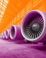 Aufkleber - Aerospace Innovation Unveiled High-Performance Jet Engine Visualization in Vibrant Digital-Industrial Aesthetic - Next-Gen Aviation Technology Showcase