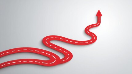 Poster - bold red arrow overlapping a white arrow indicating strategic direction in a business concept visual