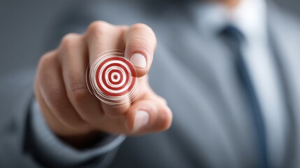 Poster - A person pointing a in the air as a representation of focus and direction in structured investor mindset