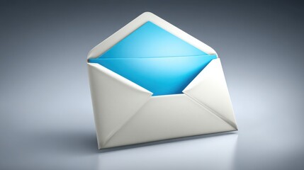 Poster - Simple envelope on a white background representing subject line testing engine and email optimization strategy concept