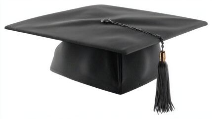 Aufkleber - Graduation cap close up on white background studio shot academic achievement symbol success