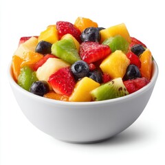 Poster - Fresh fruit salad in white bowl studio shot vibrant colors healthy eating lifestyle close up shot