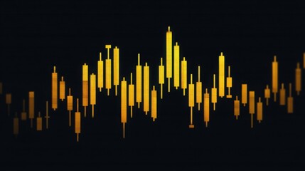 Poster - Black background with yellow line representing trend-following fibonacci trigger filter in business analysis