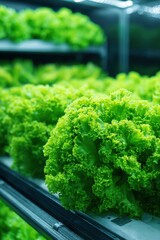 Aufkleber - Close up of Fresh Green Lettuce Growing in Hydroponic Farm Vertical Farming Innovative Agriculture