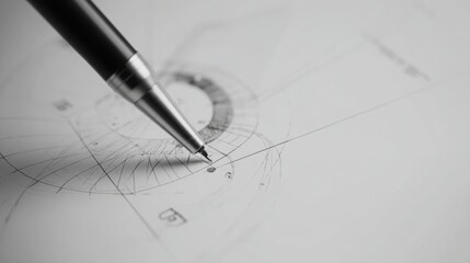 Poster - pen and drawing symbolizing trend reversal and fibonacci confluence tool in financial market analysi