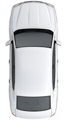 Poster - White sedan car aerial view isolated on white background clean design modern automotive industry transportation