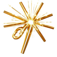 Aufkleber - Elegant golden Christmas sparklers with shining light and festive glow for holiday celebration decorations and New Year's Eve party ambiance