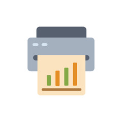Poster - Document printer with data analysis vector display on transparent background