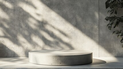 Poster - Minimalist Concrete Podium with Industrial Texture and Natural Light
