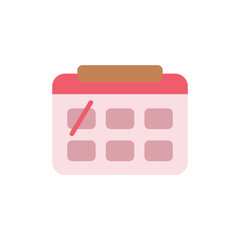 Poster - Stylized calendar icon with muted pink hues and transparent backdrop design