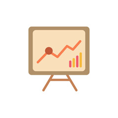 Poster - Graphical presentation indicating financial growth portrayed on a display board