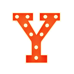 Poster - Y  Letter 3D Shape Marquee Lights Text