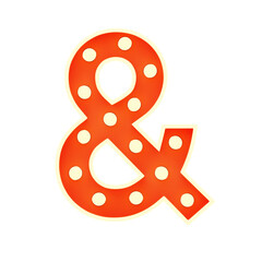Poster - And Sign Symbol 3D Shape Marquee Lights Text