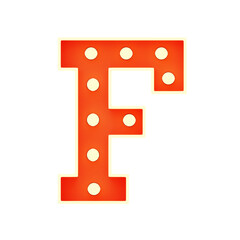 Poster - F  Letter 3D Shape Marquee Lights Text