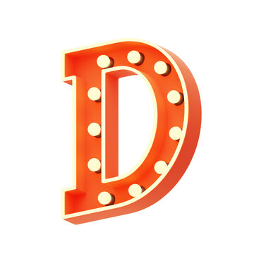 D Letter 3D Shape Marquee Lights Text