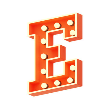 E  Letter 3D Shape Marquee Lights Text