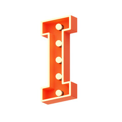 Poster - I  Letter 3D Shape Marquee Lights Text