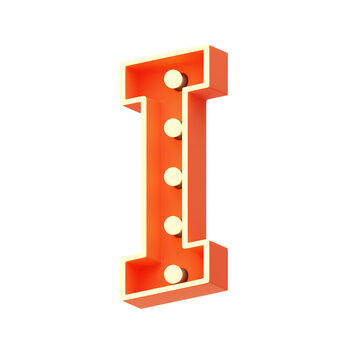 I  Letter 3D Shape Marquee Lights Text