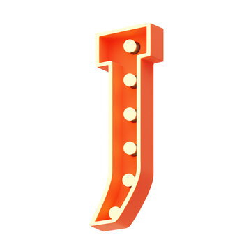J  Letter 3D Shape Marquee Lights Text