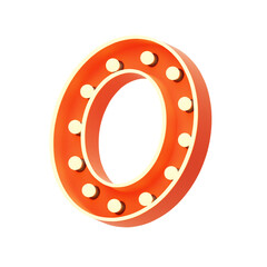 Poster - O  Letter 3D Shape Marquee Lights Text