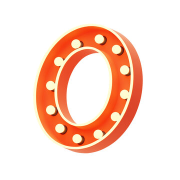 O  Letter 3D Shape Marquee Lights Text